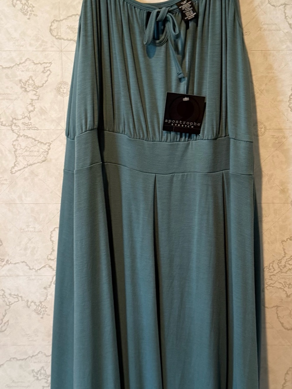 Apostrophe Teal-Green Spaghetti Strap Midi Dress